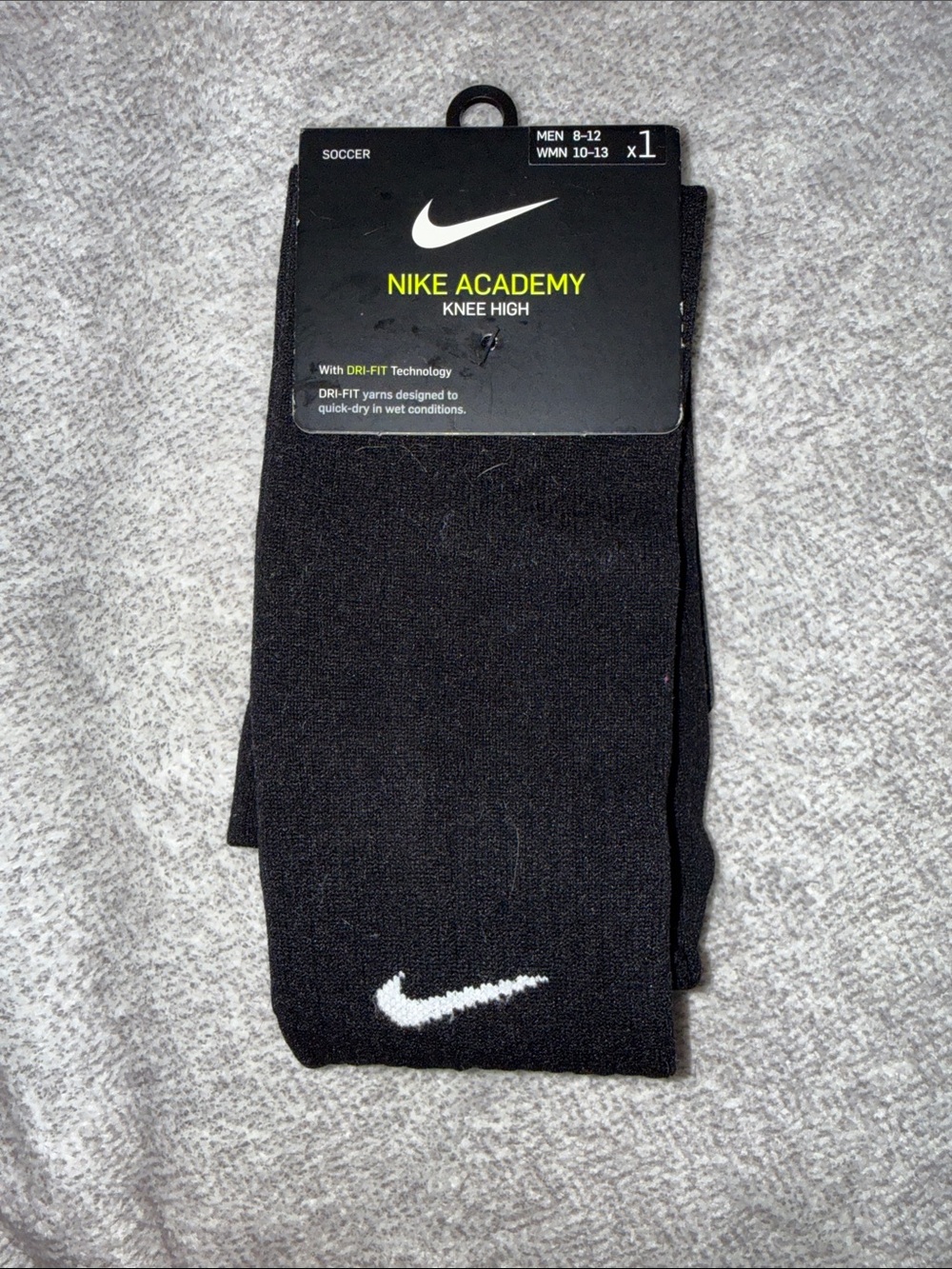 Nike Black Knee High Athletic Socks with White Swoosh